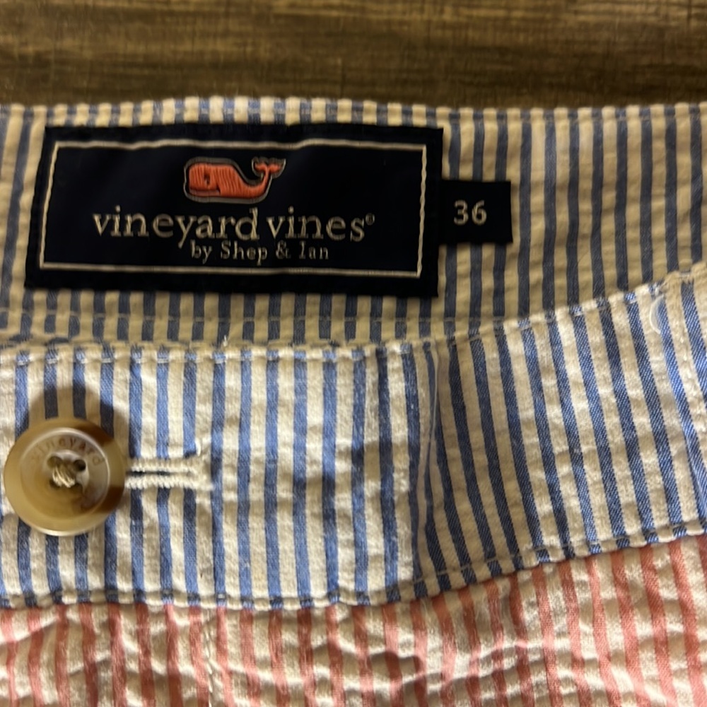 Vineyard Vines Mens Multicolored Seersucker Club Shorts Size Waist 36” Inseam 8 - Picture 4 of 4